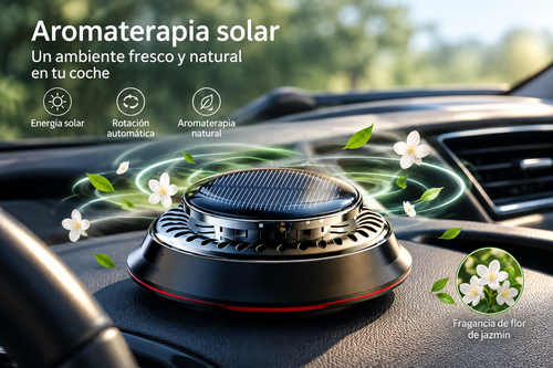 Ambientador Solar 360° para Coche – Aroma y Estilo
