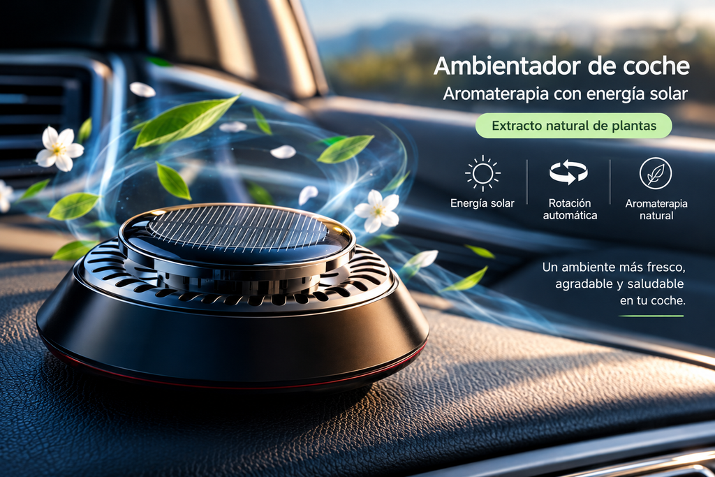 Ambientador Solar 360° para Coche – Aroma y Estilo